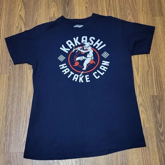 Mens Navy Kakashi Hatake Clan Tee Anime Naruto Shippuden Short Sleeve Shirt M C9 - Picture 2 of 4